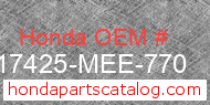 Honda 17425-MEE-770 genuine part number image
