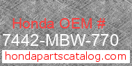 Honda 17442-MBW-770 genuine part number image