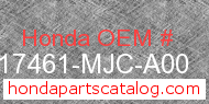 Honda 17461-MJC-A00 genuine part number image