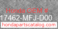 Honda 17462-MFJ-D00 genuine part number image