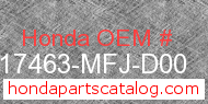 Honda 17463-MFJ-D00 genuine part number image