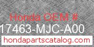 Honda 17463-MJC-A00 genuine part number image