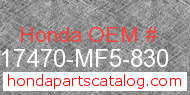 Honda 17470-MF5-830 genuine part number image