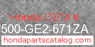 Honda 17500-GE2-671ZA genuine part number image