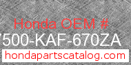 Honda 17500-KAF-670ZA genuine part number image