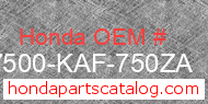 Honda 17500-KAF-750ZA genuine part number image