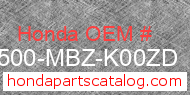 Honda 17500-MBZ-K00ZD genuine part number image