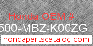 Honda 17500-MBZ-K00ZG genuine part number image