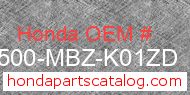 Honda 17500-MBZ-K01ZD genuine part number image