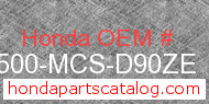 Honda 17500-MCS-D90ZE genuine part number image