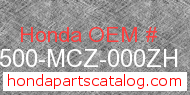Honda 17500-MCZ-000ZH genuine part number image