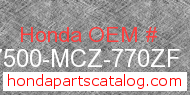 Honda 17500-MCZ-770ZF genuine part number image