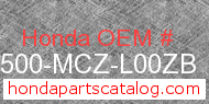 Honda 17500-MCZ-L00ZB genuine part number image
