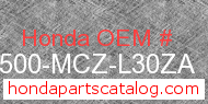 Honda 17500-MCZ-L30ZA genuine part number image