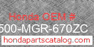Honda 17500-MGR-670ZC genuine part number image