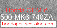 Honda 17500-MK6-740ZA genuine part number image