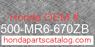 Honda 17500-MR6-670ZB genuine part number image