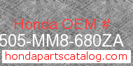 Honda 17505-MM8-680ZA genuine part number image