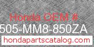 Honda 17505-MM8-850ZA genuine part number image