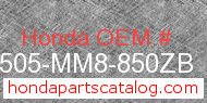 Honda 17505-MM8-850ZB genuine part number image