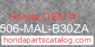 Honda 17506-MAL-B30ZA genuine part number image