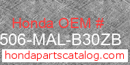Honda 17506-MAL-B30ZB genuine part number image