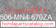 Honda 17506-MN4-670ZA genuine part number image