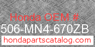 Honda 17506-MN4-670ZB genuine part number image