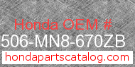 Honda 17506-MN8-670ZB genuine part number image