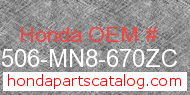 Honda 17506-MN8-670ZC genuine part number image