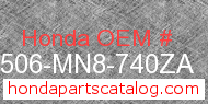 Honda 17506-MN8-740ZA genuine part number image