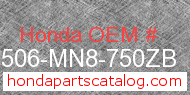 Honda 17506-MN8-750ZB genuine part number image