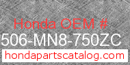 Honda 17506-MN8-750ZC genuine part number image