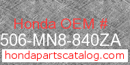 Honda 17506-MN8-840ZA genuine part number image