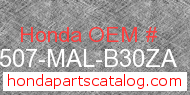 Honda 17507-MAL-B30ZA genuine part number image