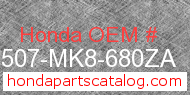 Honda 17507-MK8-680ZA genuine part number image
