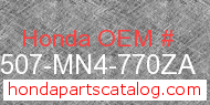 Honda 17507-MN4-770ZA genuine part number image