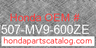 Honda 17507-MV9-600ZE genuine part number image