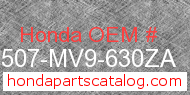 Honda 17507-MV9-630ZA genuine part number image
