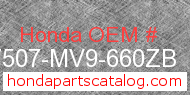 Honda 17507-MV9-660ZB genuine part number image