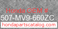 Honda 17507-MV9-660ZC genuine part number image