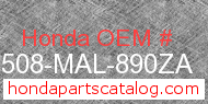 Honda 17508-MAL-890ZA genuine part number image