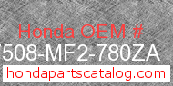 Honda 17508-MF2-780ZA genuine part number image