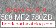 Honda 17508-MF2-780ZB genuine part number image