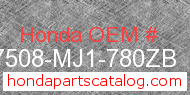 Honda 17508-MJ1-780ZB genuine part number image