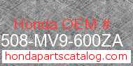 Honda 17508-MV9-600ZA genuine part number image