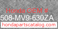 Honda 17508-MV9-630ZA genuine part number image