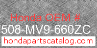 Honda 17508-MV9-660ZC genuine part number image
