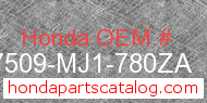 Honda 17509-MJ1-780ZA genuine part number image