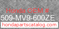 Honda 17509-MV9-600ZE genuine part number image